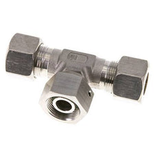 16S RVS T-stuk Knelfitting Draaidoorvoer 400bar FKM Verstelbaar ISO 8434-1