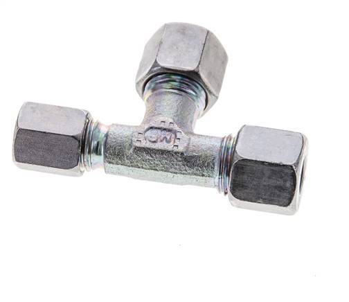 6L & 8L Zink Plated Steel Right Angle Tee Cutting Fitting 315 bar ISO 8434-1