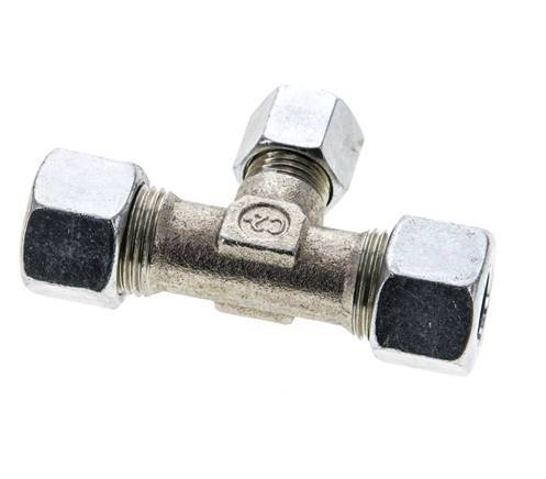 8L & 12L Zink plated Steel T-Shape Tee Cutting Fitting 315 bar ISO 8434-1