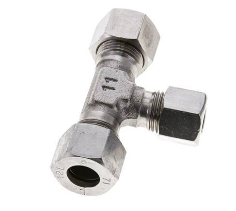 10L & 12L Stainless Steel T-Shape Tee Cutting Fitting 315 bar ISO 8434-1