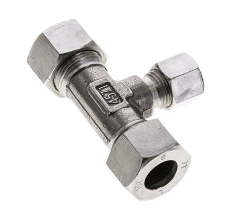 10L & 15L Stainless Steel T-Shape Tee Cutting Fitting 315 bar ISO 8434-1