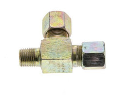 8LL & M10x1 (con) Zink Plated Steel Right Angle Tee Cutting Fitting with Male Threads 100 bar ISO 8434-1