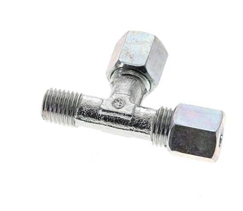 6S & M12x1.5 (con) Verzinkt Stalen L-Snijringkoppeling Buitendraad 630bar ISO 8434-1