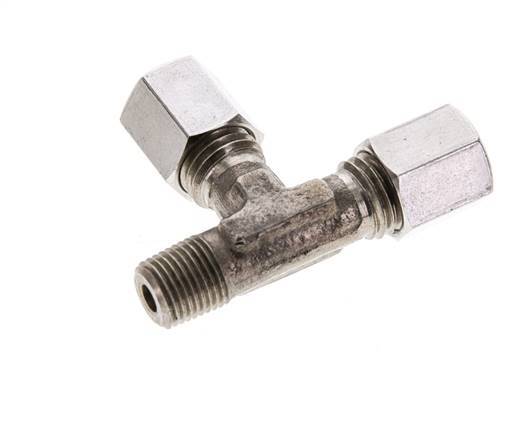 6L & M10x1 (con) Stainless Steel Right Angle Tee Cutting Fitting with Male Threads 315 bar ISO 8434-1