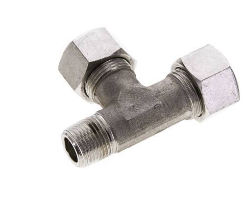 15L & M18x1.5 (con) Stainless Steel Right Angle Tee Cutting Fitting with Male Threads 315 bar ISO 8434-1