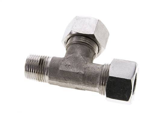 15L & M18x1.5 (con) Stainless Steel Right Angle Tee Cutting Fitting with Male Threads 315 bar ISO 8434-1