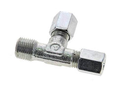 4LL & R1/8'' Zink Plated Steel Right Angle Tee Cutting Fitting with Male Threads 100 bar ISO 8434-1