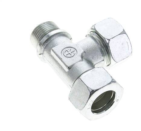 22L & G3/4'' Zink Plated Steel Right Angle Tee Cutting Fitting with Male Threads 160 bar ISO 8434-1