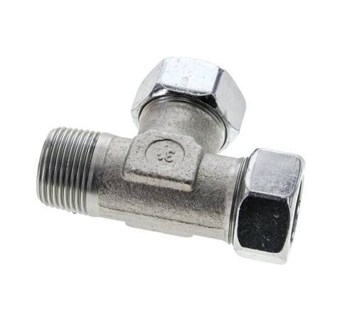 28L & G1'' Zink Plated Steel Right Angle Tee Cutting Fitting with Male Threads 160 bar ISO 8434-1