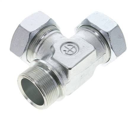 42L & G1-1/2'' Zink Plated Steel Right Angle Tee Cutting Fitting with Male Threads 160 bar ISO 8434-1
