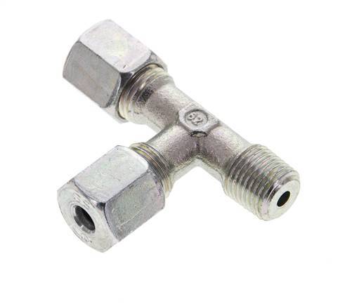 6S & R1/4'' Zink Plated Steel Right Angle Tee Cutting Fitting with Male Threads 630 bar ISO 8434-1