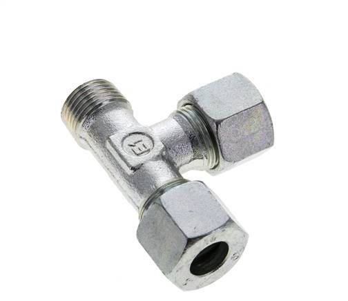 14S & R1/2'' Zink Plated Steel Right Angle Tee Cutting Fitting with Male Threads 630 bar ISO 8434-1