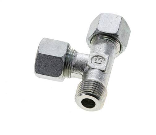 14S & R1/2'' Zink Plated Steel Right Angle Tee Cutting Fitting with Male Threads 630 bar ISO 8434-1