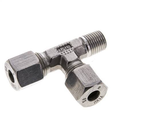 8S & R1/4'' Stainless Steel Right Angle Tee Cutting Fitting with Male Threads 630 bar ISO 8434-1