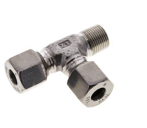 10S & R3/8'' Stainless Steel Right Angle Tee Cutting Fitting with Male Threads 630 bar ISO 8434-1