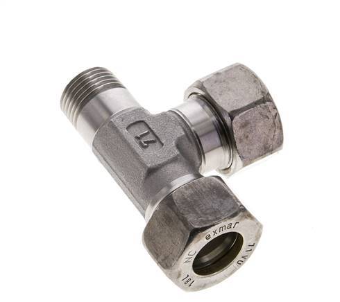 18L & R1/2'' Stainless Steel Right Angle Tee Compression Fitting with Male Threads 315 bar ISO 8434-1