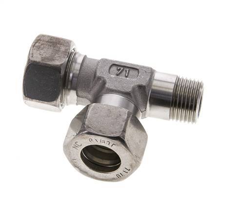 18L & R1/2'' Stainless Steel Right Angle Tee Compression Fitting with Male Threads 315 bar ISO 8434-1