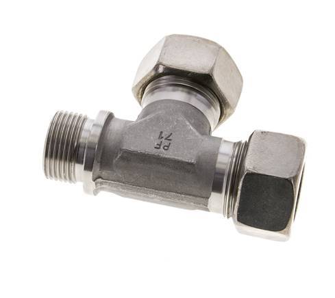 22L & G3/4'' Stainless Steel Right Angle Tee Compression Fitting with Male Threads 160 bar ISO 8434-1