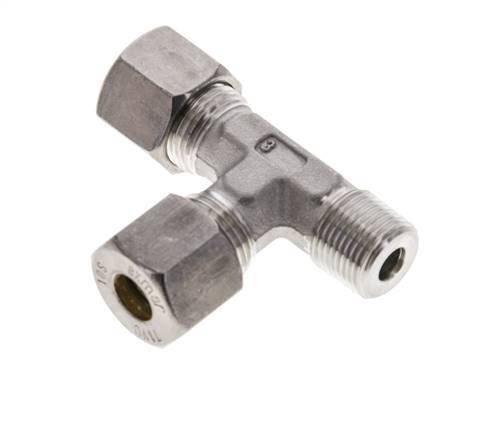 10S & R3/8'' Stainless Steel Right Angle Tee Compression Fitting with Male Threads 450 bar ISO 8434-1