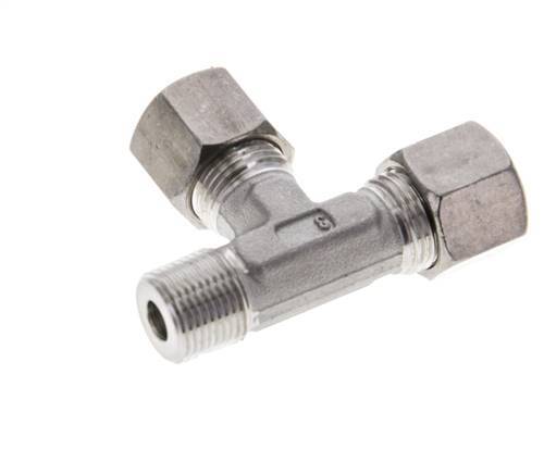 10S & R3/8'' Stainless Steel Right Angle Tee Compression Fitting with Male Threads 450 bar ISO 8434-1