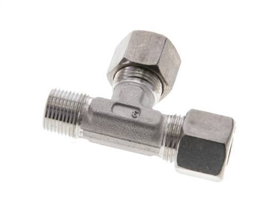 10S & R3/8'' Stainless Steel Right Angle Tee Compression Fitting with Male Threads 450 bar ISO 8434-1