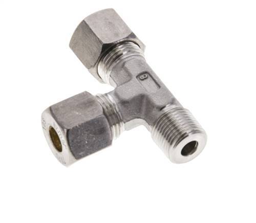 10S & R3/8'' Stainless Steel Right Angle Tee Compression Fitting with Male Threads 450 bar ISO 8434-1