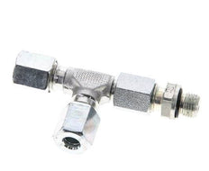 6L & M10x1 Zink Plated Steel Right Angle Tee Cutting Fitting with Male Threads 315 bar Adjustable ISO 8434-1