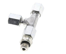 6L & M10x1 Zink Plated Steel Right Angle Tee Cutting Fitting with Male Threads 315 bar Adjustable ISO 8434-1