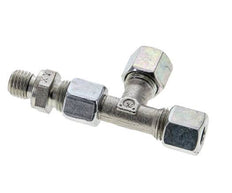 8L & M12x1.5 Zink Plated Steel Right Angle Tee Cutting Fitting with Male Threads 315 bar Adjustable ISO 8434-1