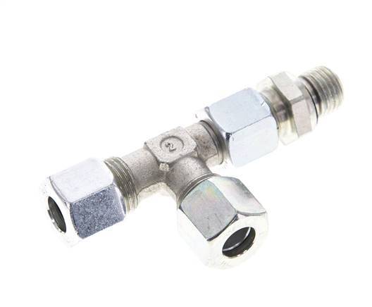 10L & M14x1.5 Zink Plated Steel Right Angle Tee Cutting Fitting with Male Threads 315 bar Adjustable ISO 8434-1