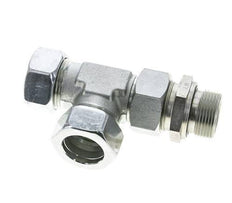 28L & M33x2 Zink Plated Steel Right Angle Tee Cutting Fitting with Male Threads 160 bar Adjustable ISO 8434-1