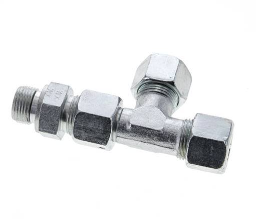 14S & M20x1.5 Zink Plated Steel Right Angle Tee Cutting Fitting with Male Threads 630 bar Adjustable ISO 8434-1