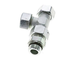 25S & M33x2 Zink Plated Steel Right Angle Tee Cutting Fitting with Male Threads 400 bar Adjustable ISO 8434-1