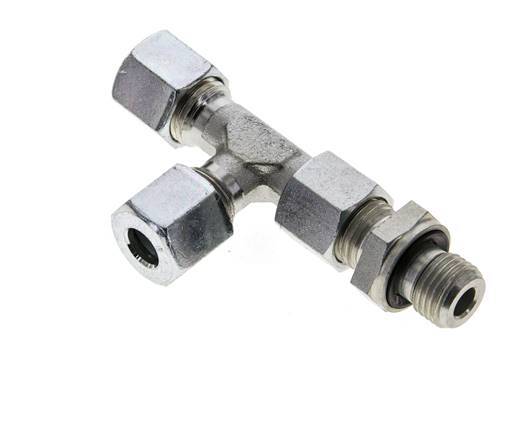 8L & G1/4'' Zink Plated Steel Right Angle Tee Cutting Fitting with Male Threads 315 bar Adjustable ISO 8434-1