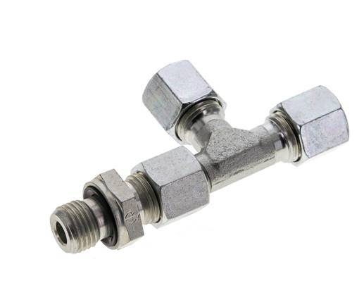 8L & G1/4'' Zink Plated Steel Right Angle Tee Cutting Fitting with Male Threads 315 bar Adjustable ISO 8434-1