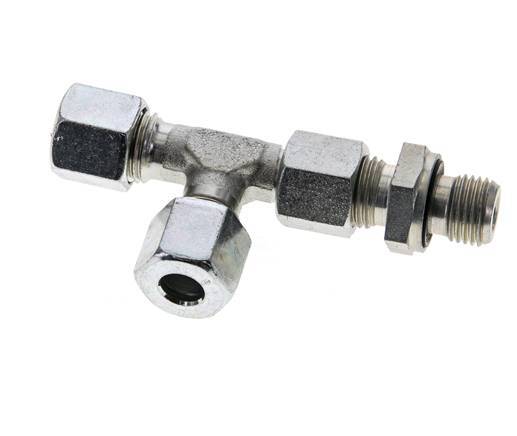 8L & G1/4'' Zink Plated Steel Right Angle Tee Cutting Fitting with Male Threads 315 bar Adjustable ISO 8434-1