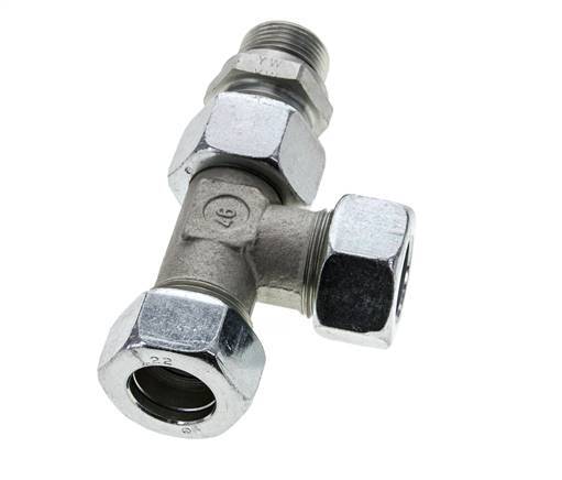 22L & G3/4'' Zink Plated Steel Right Angle Tee Cutting Fitting with Male Threads 160 bar Adjustable ISO 8434-1