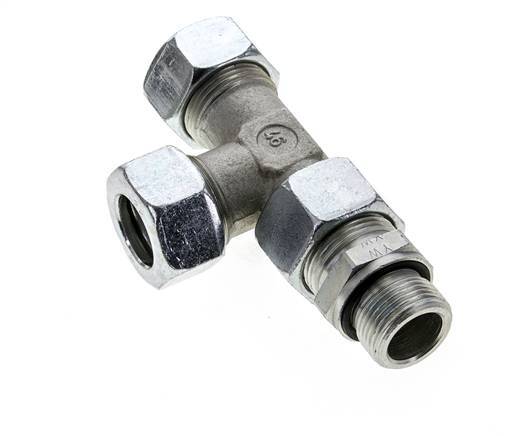 22L & G3/4'' Zink Plated Steel Right Angle Tee Cutting Fitting with Male Threads 160 bar Adjustable ISO 8434-1