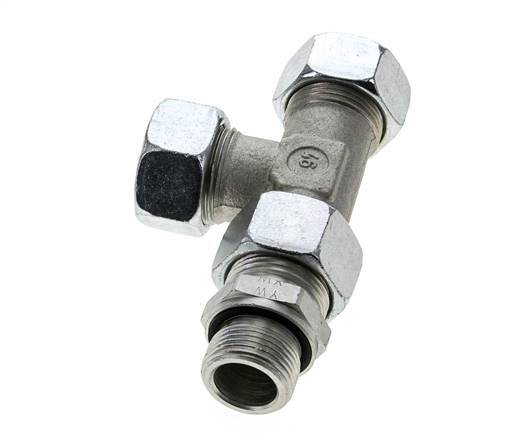 22L & G3/4'' Zink Plated Steel Right Angle Tee Cutting Fitting with Male Threads 160 bar Adjustable ISO 8434-1