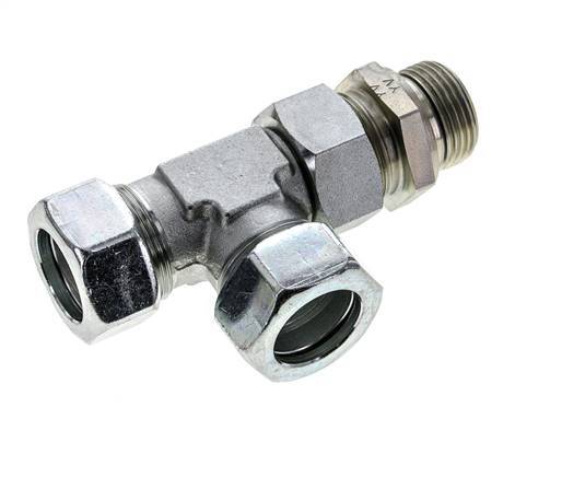 28L & G1'' Zink Plated Steel Right Angle Tee Cutting Fitting with Male Threads 160 bar Adjustable ISO 8434-1