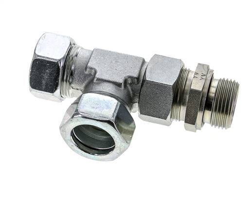 28L & G1'' Zink Plated Steel Right Angle Tee Cutting Fitting with Male Threads 160 bar Adjustable ISO 8434-1