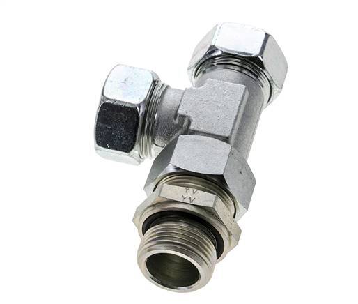 28L & G1'' Zink Plated Steel Right Angle Tee Cutting Fitting with Male Threads 160 bar Adjustable ISO 8434-1