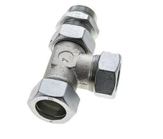 35L & G1-1/4'' Zink Plated Steel Right Angle Tee Cutting Fitting with Male Threads 160 bar Adjustable ISO 8434-1