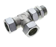 35L & G1-1/4'' Zink Plated Steel Right Angle Tee Cutting Fitting with Male Threads 160 bar Adjustable ISO 8434-1