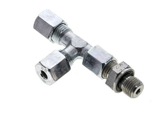 6S & G1/4'' Zink Plated Steel Right Angle Tee Cutting Fitting with Male Threads 630 bar Adjustable ISO 8434-1