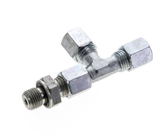 6S & G1/4'' Zink Plated Steel Right Angle Tee Cutting Fitting with Male Threads 630 bar Adjustable ISO 8434-1