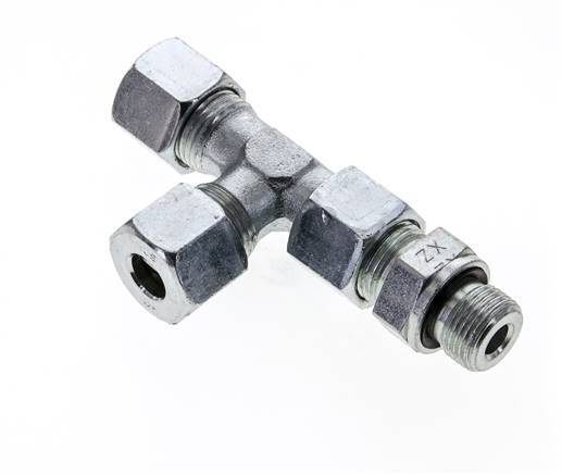 10S & G3/8'' Zink Plated Steel Right Angle Tee Cutting Fitting with Male Threads 630 bar Adjustable ISO 8434-1