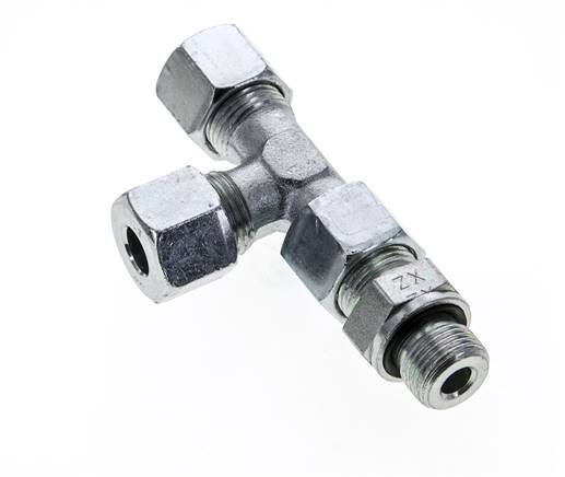10S & G3/8'' Zink Plated Steel Right Angle Tee Cutting Fitting with Male Threads 630 bar Adjustable ISO 8434-1