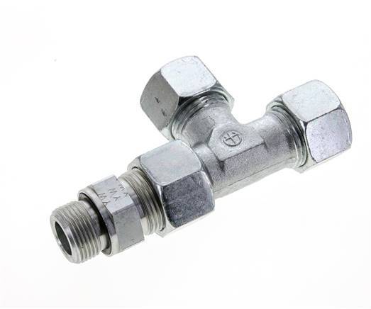 20S & G3/4'' Zink Plated Steel Right Angle Tee Cutting Fitting with Male Threads 400 bar Adjustable ISO 8434-1