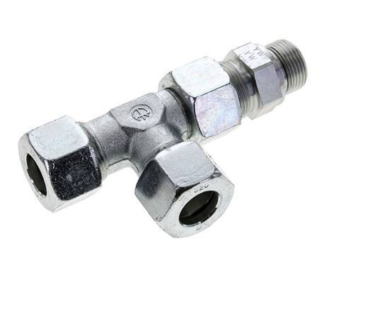 20S & G3/4'' Zink Plated Steel Right Angle Tee Cutting Fitting with Male Threads 400 bar Adjustable ISO 8434-1